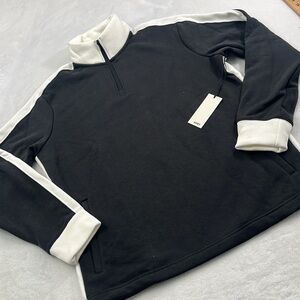 NEW Swet Tailor 1/4 Zip M, L, XXL‎ Black White Stretch Microfleece Slalom Stripe